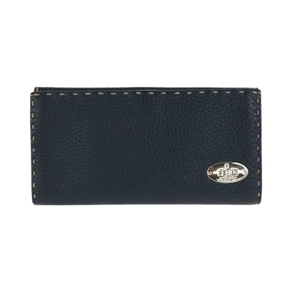 Fendi Selleria Black Leather Long Wallet